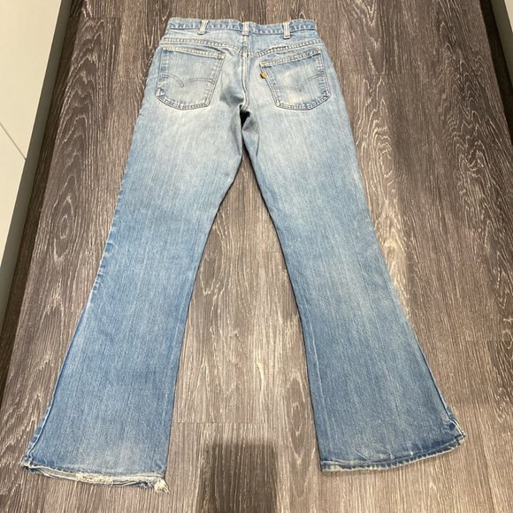 Orange Tab Vintage Levi's Bell Bottom Flare Jeans - Picture 4 of 6